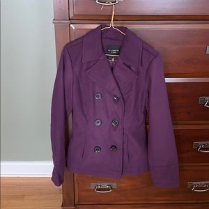 Celebrity pink purple winter trench coat jacket